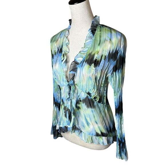 Notations Vintage Coquette Sheer Ruffle Blouse Small Fairy Whimsy Y2K Groovy - Picture 4 of 9